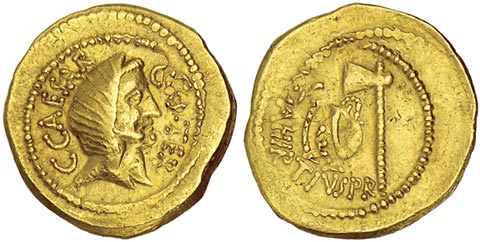 Gold Coin of Julius Caesar