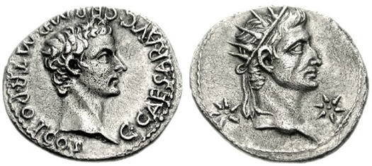 Coin of Caligula and Augustus